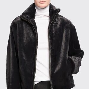 VINCE women's Faux Fur Zip Jacket.  Size Large